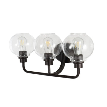 Sandrine Iron/Seeded Glass Cottage Rustic LED Vanity Light